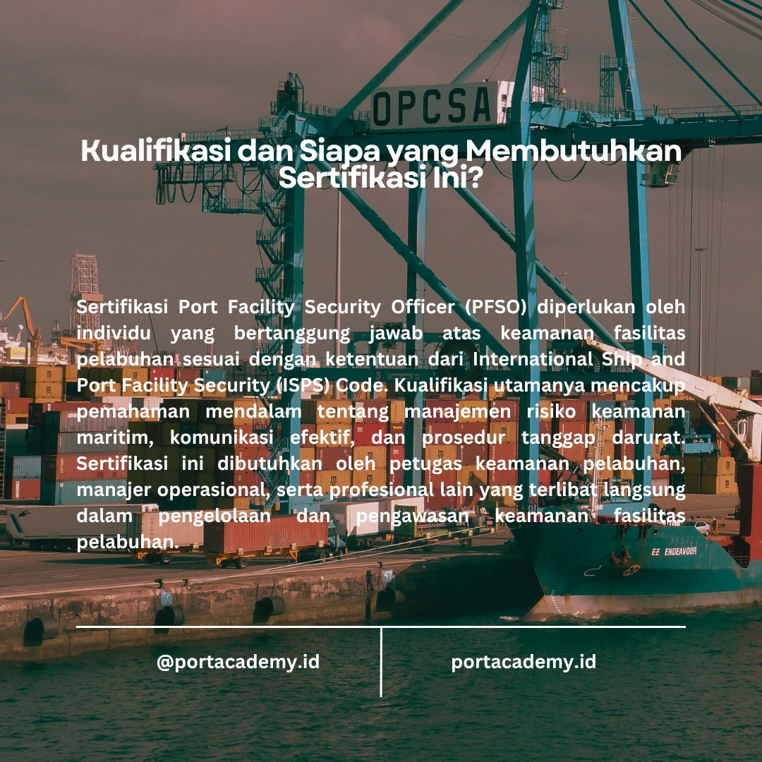 Sertifikasi Port Facility Security Officer (IMO M.C 3.21)