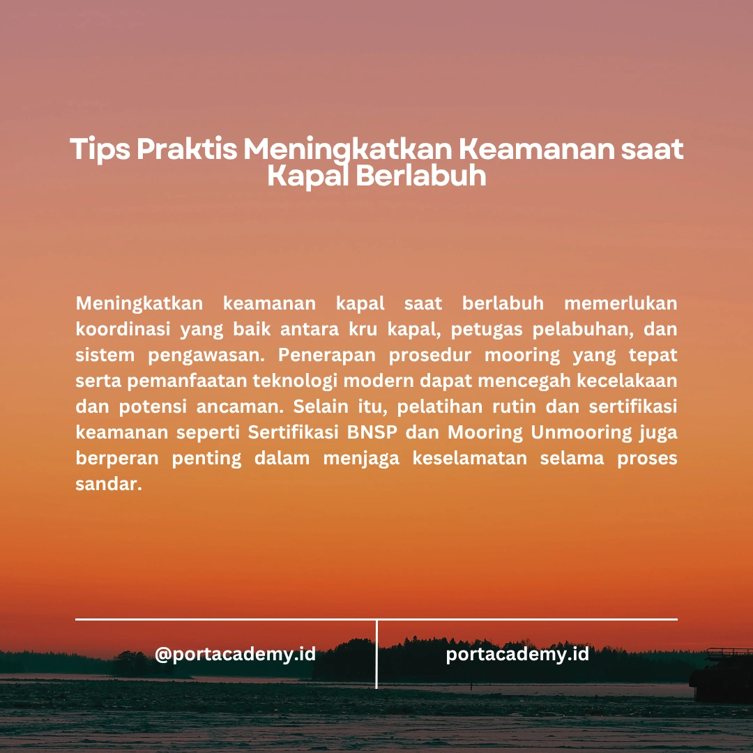 Cara Memastikan Kapal Aman saat Berlabuh