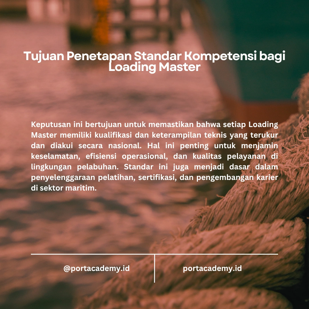 Keputusan Menteri Tenaga Kerja tentang Standar Kompetensi Loading Master