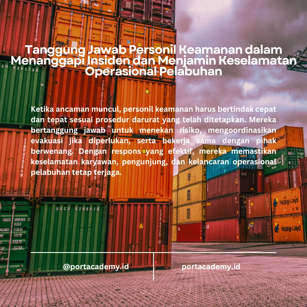 Peran dan Tanggung Jawab Personil Keamanan dalam Menangani Ancaman di Fasilitas Pelabuhan