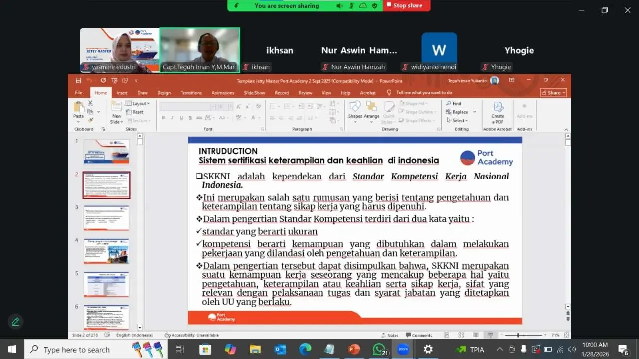Training Jetty Master 28-30 Januari 2026