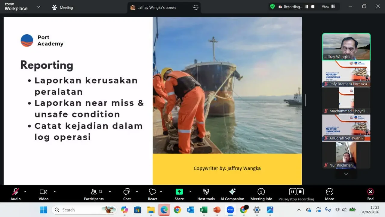 Training Mooring Unmooring 4-6 Februari 2026